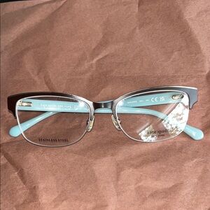 Kate Spade Blue and Brown Glasses with Modern Semi-Rimless Design
